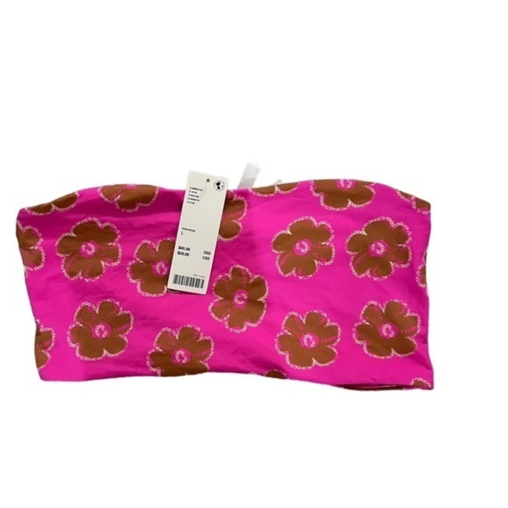 Urban Outfitters flower 🌺 power pink & olive print strapless top bandeau bikini